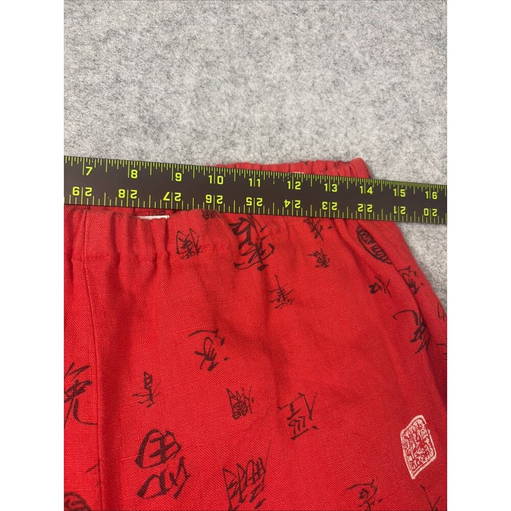 Chicos Design 100% Linen Straight Cropped Capri Pants Artsy Asian Tribal Print 8 - Picture 6 of 8